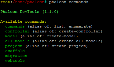 phalcon commands